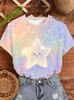 Symphony Cute Star 'Gradient Smiling Star' Short-sleeved T-shirt Printed Top