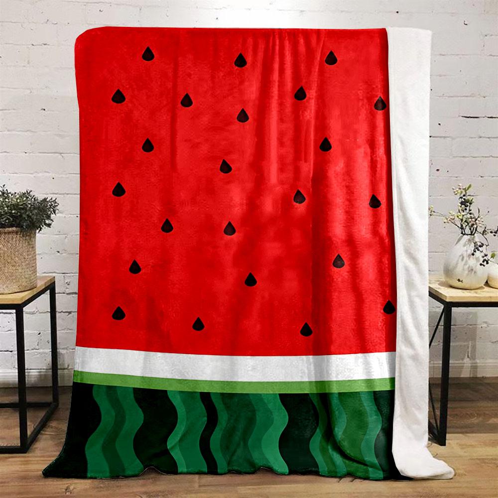 Watermelon Pattern Blanket Design Patterned Flannel Blanket Perfect for the Bedroom Living Room, Sofa, or a Little Nap
