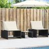 VidaXL Set of 2 Modular Sun Loungers with Table, Sunbed, Terrace Recliner, Garden Patio Outdoor Seat, 368422
