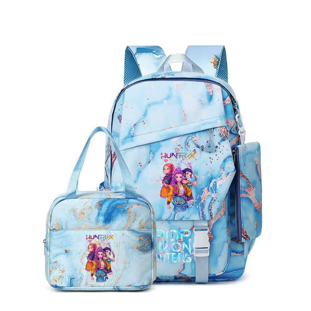 School Season Three-Piece Backpack Wind Academy Style High School Students Schoolbag Lightweight Backpack