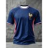 Motorrad Herren Frankreich Fußball Aufdruck Lässiges Kurzarm-T-Shirt Fußball Kulturelles T-Shirt