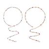 Women Necklace Colorful Faux Crystal Adjustable Length Deep V Neck Clothes Pairing Long Clavicle Necklace Prom Party Chest Jewelry