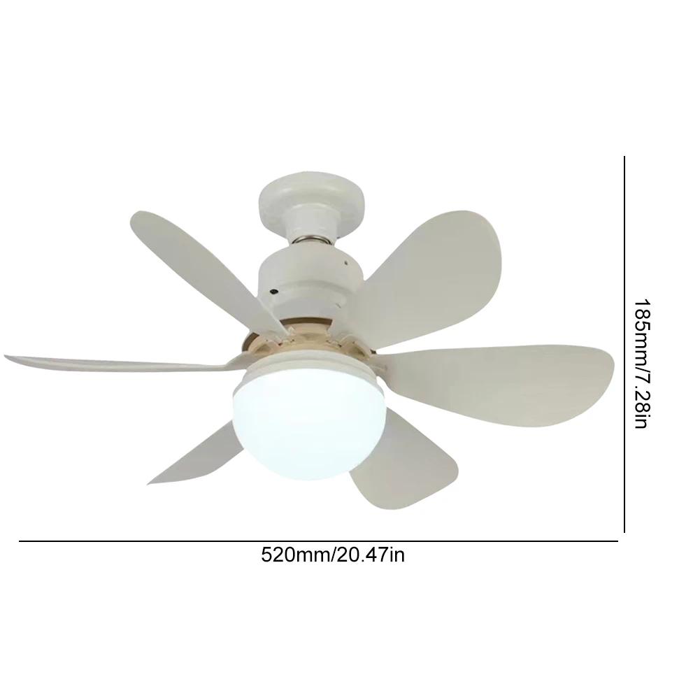 Ventilator cu priză E27 Lumină cu LED Baza E27 42cm Ventilator de tavan LED modern, cu telecomandă, candelabru, ventilator de tavan 3 viteze pentru dormitor, bucătărie