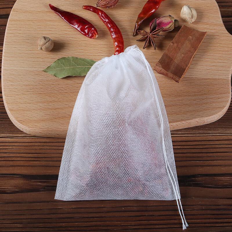 Disposable Non-Woven Drawstring Tea Bags & Herb Filter Pouches