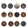 Halloween Decorative Pendant 2D Flat Pearl Painting Ornament, Double Sided Zodiac Theme Hanging Gem Home Ornament Art Craft, Rhinestone Beads Pattern