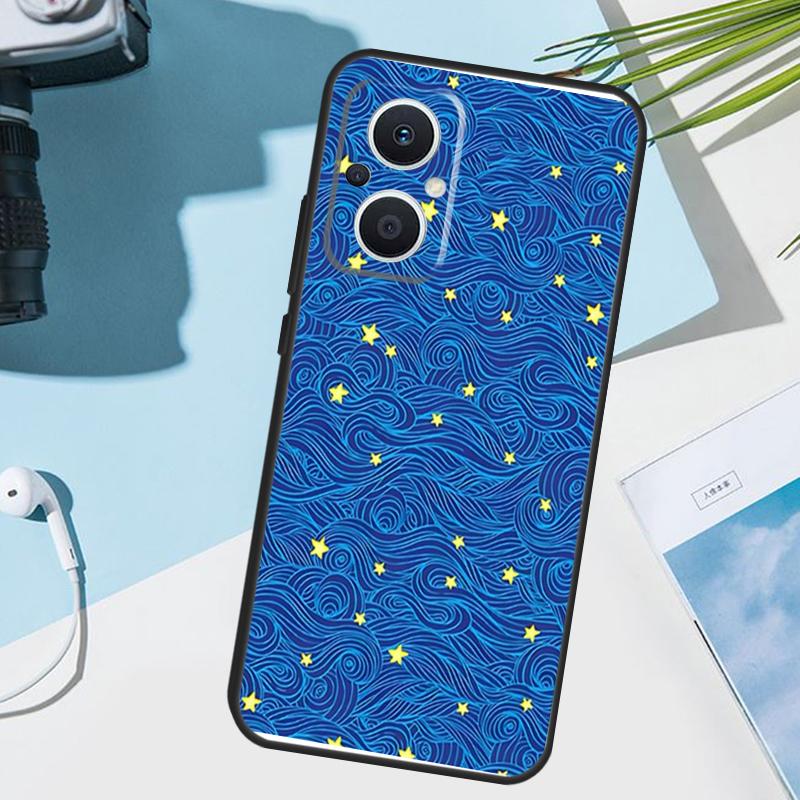 Japanese Style Floral Texture Cover For OPPO Reno 11 Pro 10 12 13 14 14F 13F 12F 11F 7 8 Lite OPPO Find X6 X5 X8 X9 Pro Case