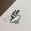 6Pcs Simple single zirconia ring with adjustable opening finger ring wedding accessory ring
