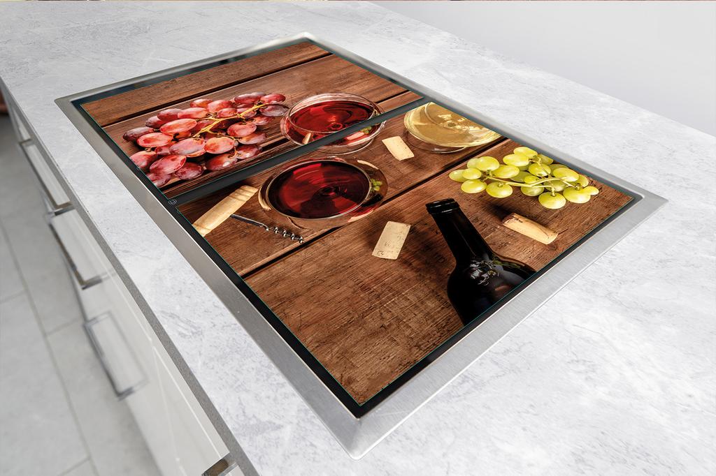 SZKLANA PŁYTA I DESKA DO KROJENIA 100x52 WINO