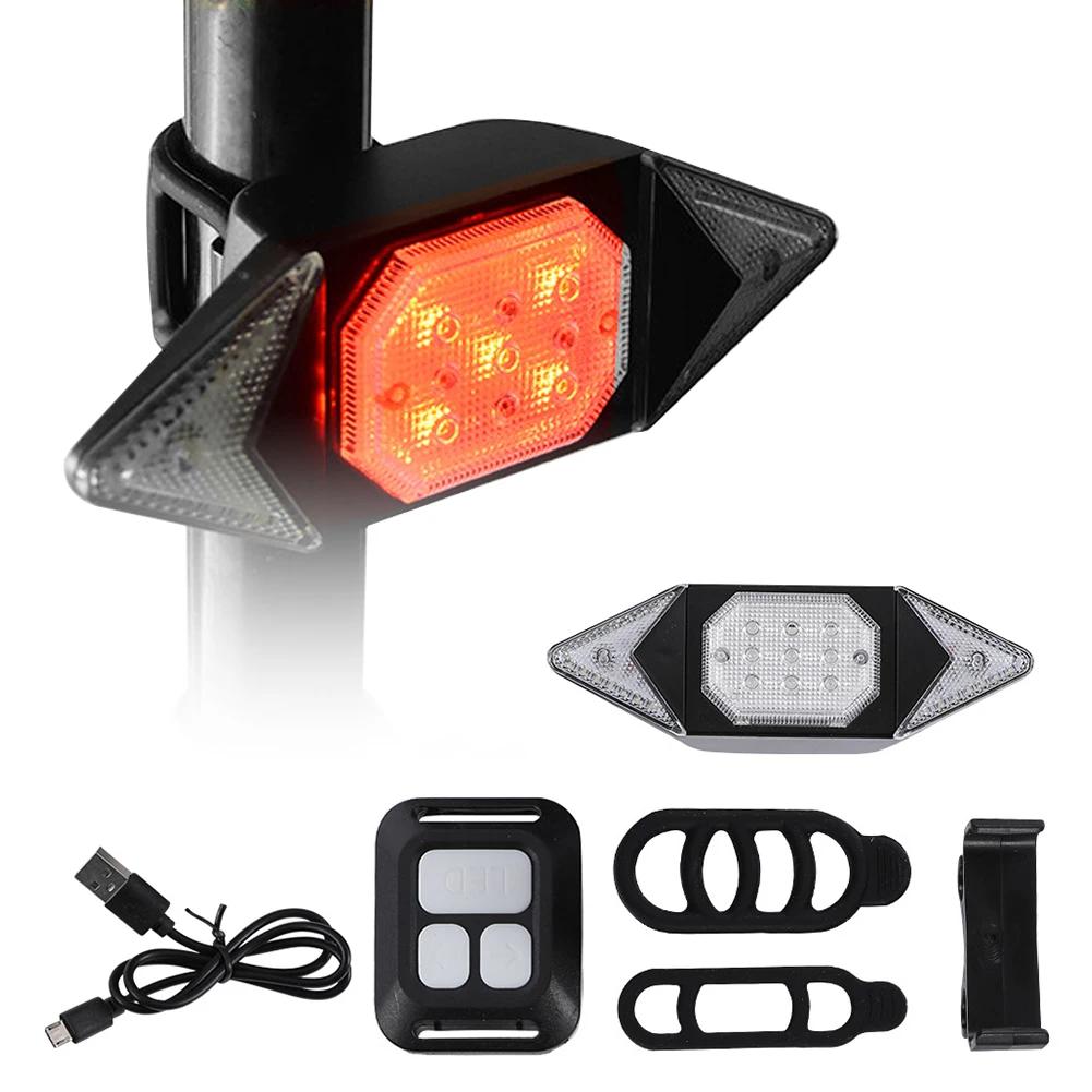 Bike Smart Light Wireless Remote Control Cycling Turning Signal Taillight USB Bicycle Rechargeable Rear Light LED Warning Lamp