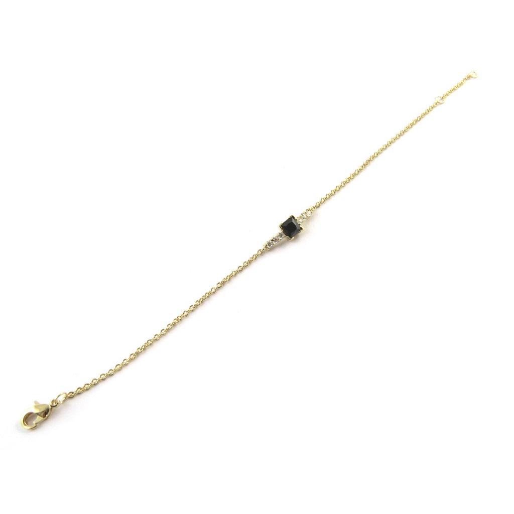 Les Trésors De Lily [N5378] - Gold Plated Bracelet 'Sissi' Black Gold