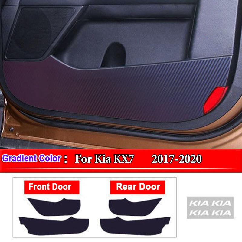 For Kia Sportage K2 K3 K4 KX3 K5 KX5 KX7 Car Inner Door Anti Kick Pad Carbon Fiber Patterned Pad Stickers Protective Accessories