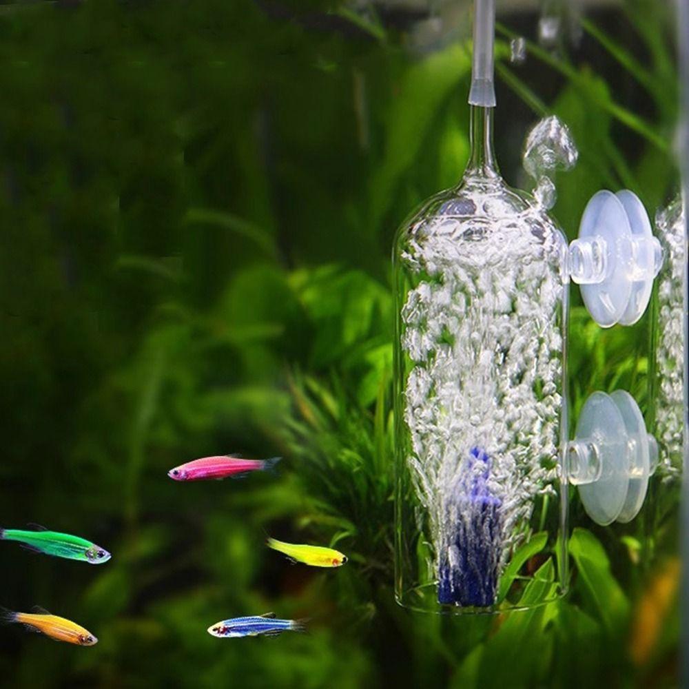 Crystal Glass Fish Tank Dissolved Oxygen Device Transparent Anti-Splash Design Fish Tank Oxygen Aerator