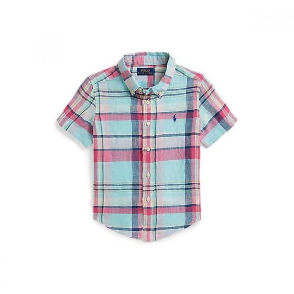 Polo Ralph Lauren Boys 2 7 Years Plaid Linen Shirt Cwpowovb6820669999 3