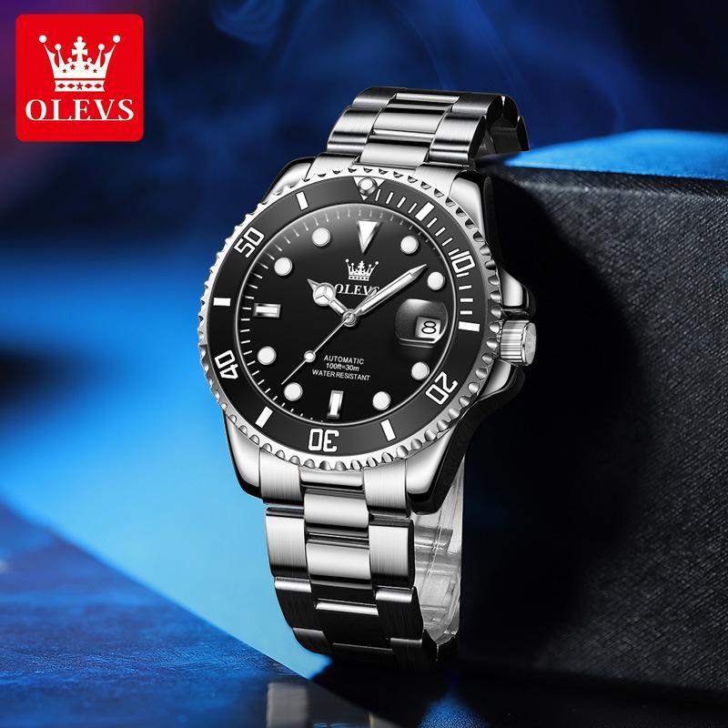 Oliss Green Water Ghost Automatische Leuchtende Wasserdichte Herrenuhr