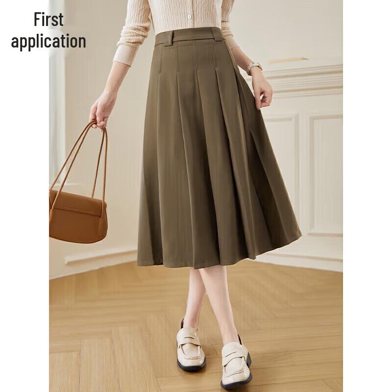 Chushen Maillard Academic A-Line Pleated Skirt L
