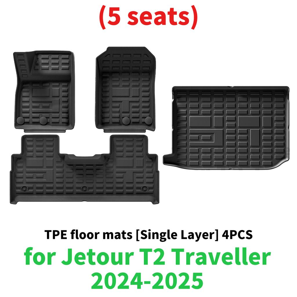 for Jetour T2 Traveller 2025 2025 Custom TPE floor Mats Full Set Eco-Friendly Waterproof All-Weather Floor Liners Accessories