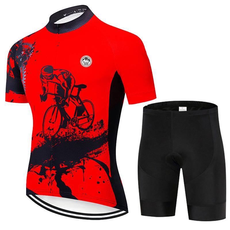 Kombinezon Kolarski 2025 Nowy Męski Letni Zestaw Krótki Rękaw Oddychający Sportowy Wyścigowy Ubrania Rowerowe MTB Uniform Rowerowy Outdoor