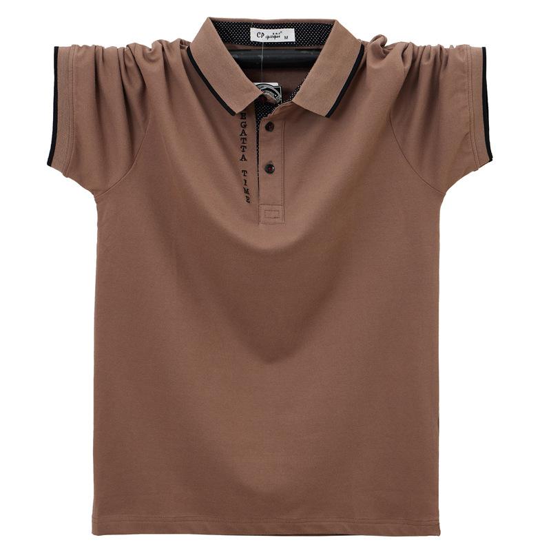 New Summer Men's Cotton Polo Shirts Loose Plus Size Breathable Comfortable Casual Business Solid Color T-shirt