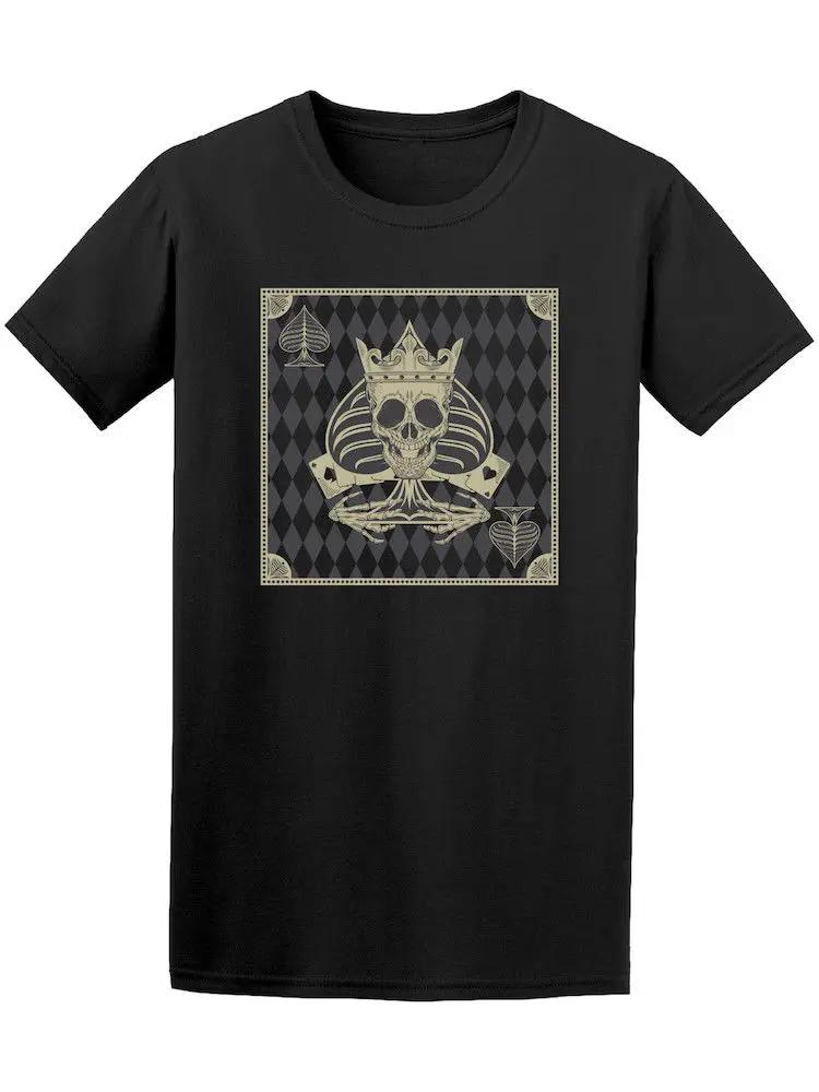 Funny Design Gothic Skull Poker Spades Playing Card TShirt Cotton ONeck Short Sleeve Unisexs T Shirt Size S3XL S