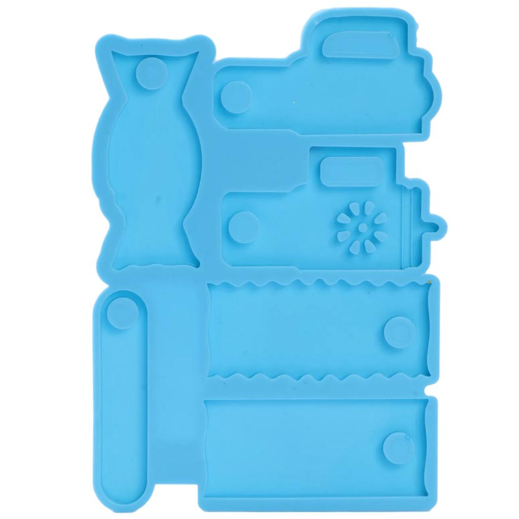 Molde de silicone para placa de identificação, tampa de copo, moldes de placa de identificação para copo de 40 onças, canudo, chaveiro fixo, marcadores de livro, moldes com furo