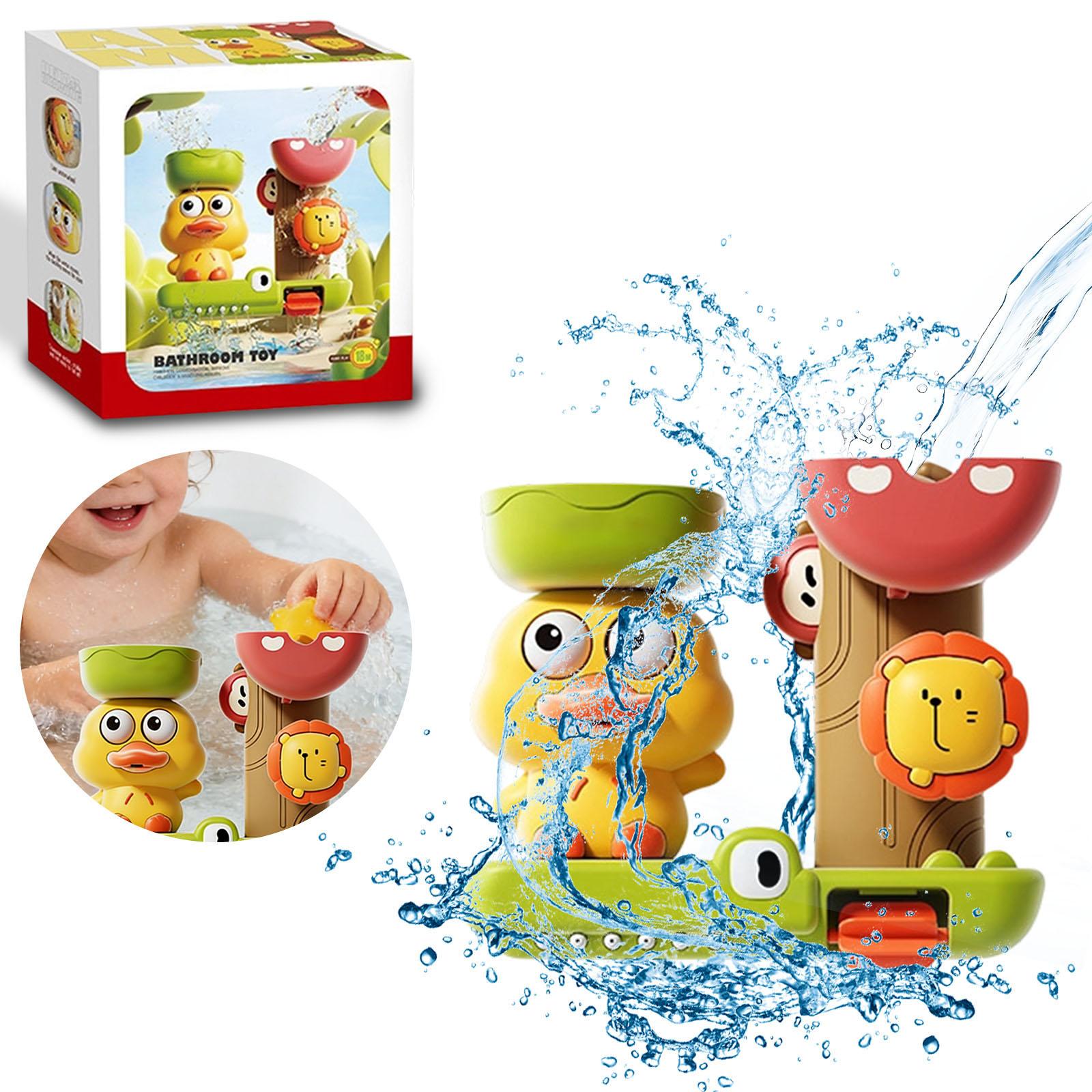 Children s Bath Toy Cute Bathing Yellow Spraying Spinning Suction Cup Set One Size зелёный