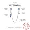 Copper Metal Blue Purple Lucky Feather Secure Safety Chain Charm Bead Components Jewellery Compatible With Authentic Original Bracelet High Quality