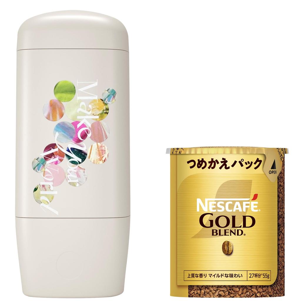 NESCAFE KEEPO Kuranaka Luna Model Starter Pack with Gold Blend Regular Soluble Coffee Ecosis, Refill,