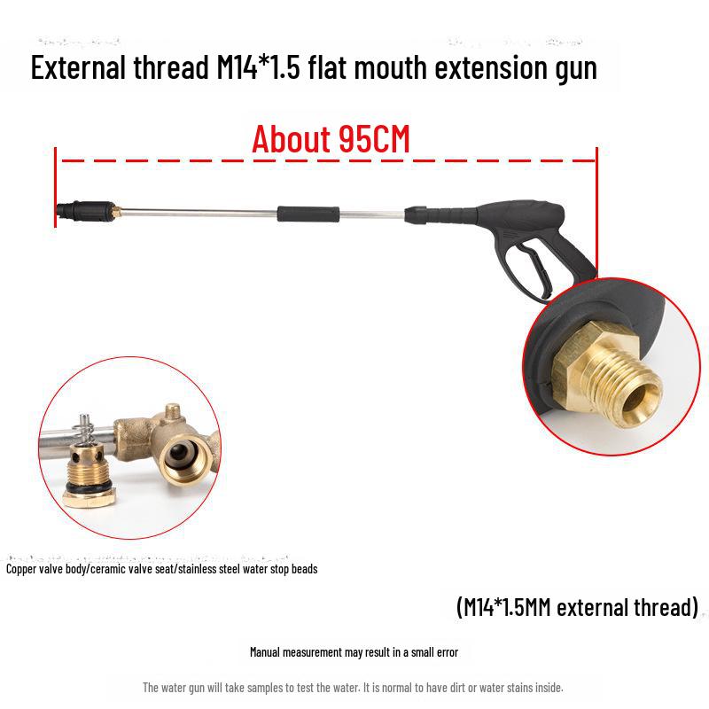 

Водяной пистолет высокого давления для мойки автомобилей с регулируемой струей и щеткой, полностью медным сердечником клапана, тип 55/58 и 280/380.