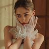 Elegant White Mesh Tulle Glove Sexy Thin Short Glove Lolita Gloves Party Dancing Dress
