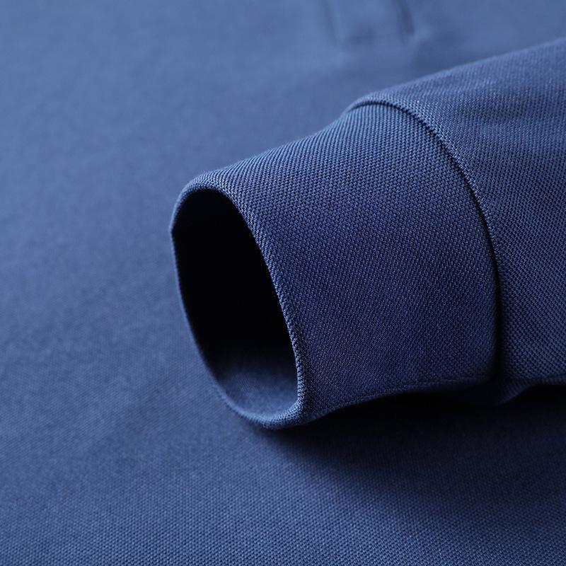 Spring New Men's Solid Color Lapel Polo Shirt Long-sleeved Fashion Casual Straight Middle-aged T-shirt