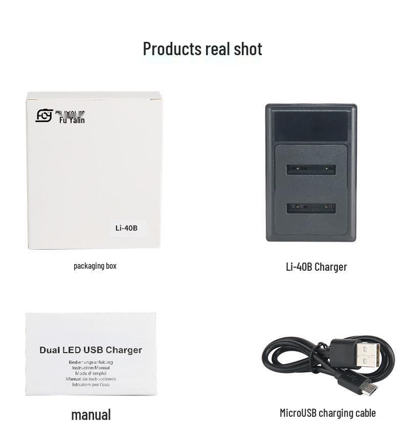 Li-42B/40B Charger for Fujifilm NP45, Nikon EN-EL10, Pentax D-LI63, and Casio NP-80