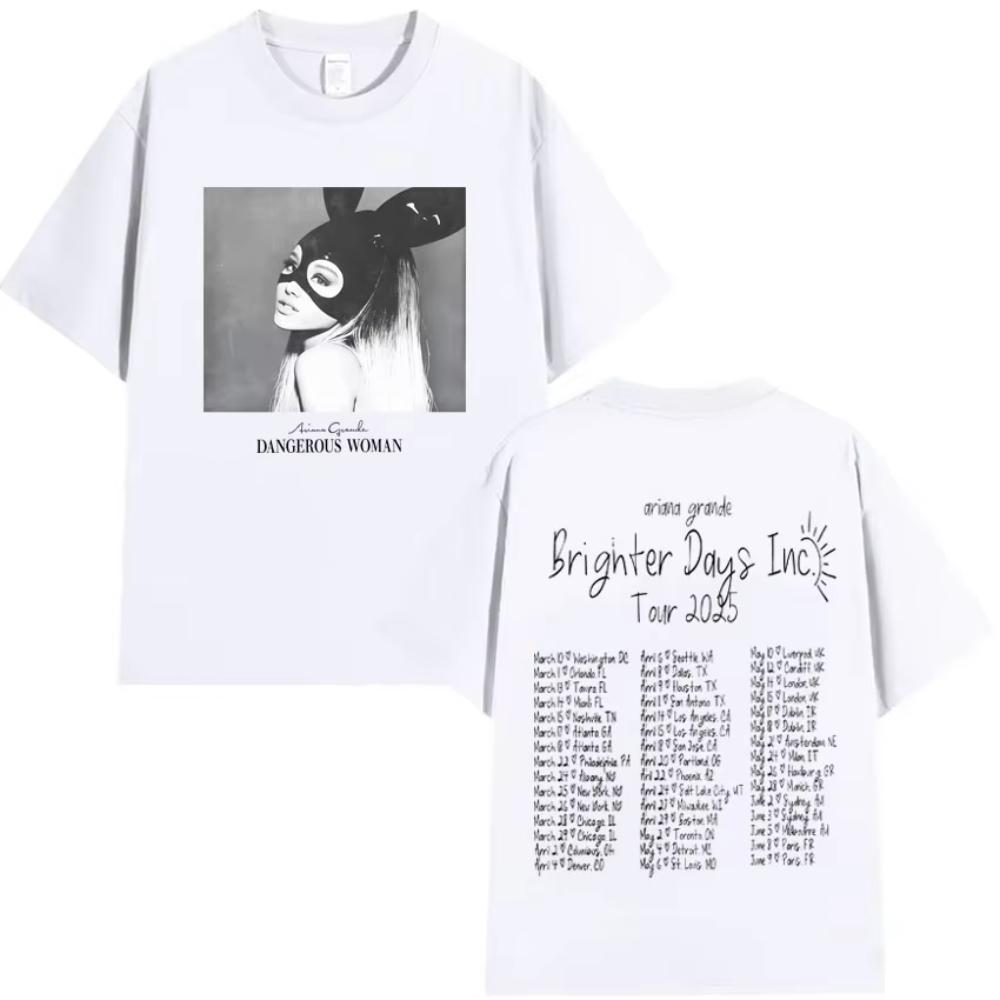 Pěvecká Ariana Grande Pop Music Tour Harajuku Trička Pánské Koncertní Bavlněné Tričko Letní Horký Výprodej Krátký Rukáv Nadměrné Vrcholy