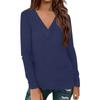 Damen Freizeit Pullover Top mit Farbprint, langärmlig, locker, V-Ausschnitt