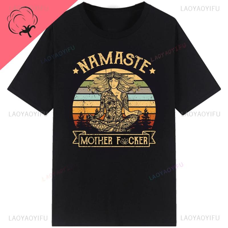 Pánské volnočasové tričko Vintage Namaste Matka Explicitní 3D tričko Pánské Bavlněné S kulatým výstřihem Topy Letní trička