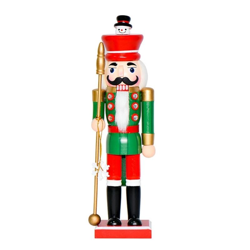 

Nutcrackers King With Snowflake Scepter Festives Wood Carving Ornament Christmas Figurine For Holiday Tabletop Display 1