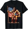Bigfoot Fireworks 4th of July Men Sasquatch US Flag Unisex T-Shirt