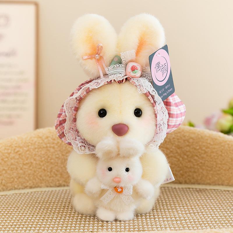 Adorable Skirted Rabbit & Bear Plush Toy Set: Baozi, Shark, Mood Octopus - Perfect for Kids or Wedding Gifts