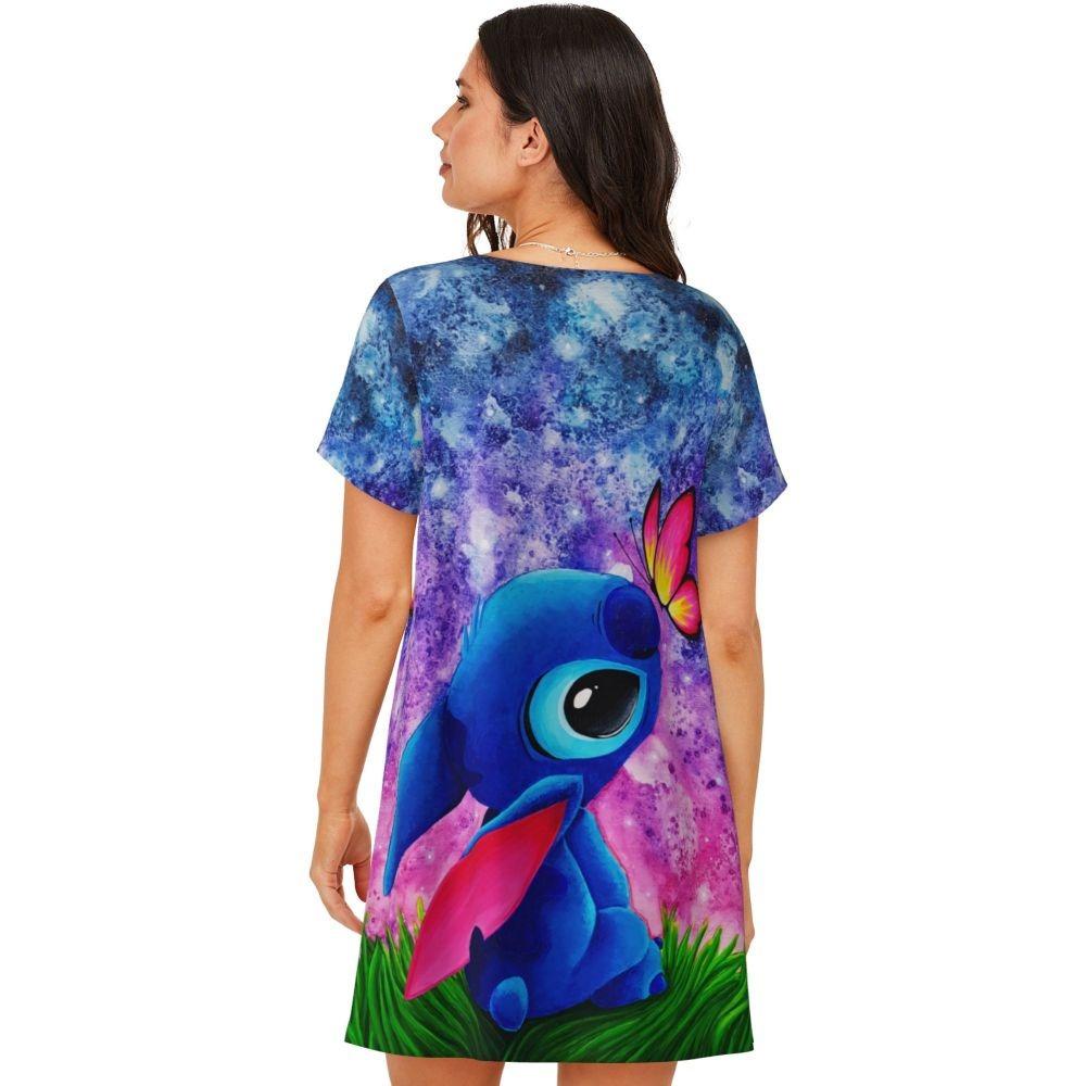 Damskie sukienki do spania z krótkim rękawem, luźne, o swobodnym kroju, T-shirty, odzież nocna, ubrania domowe, koszule nocne, sukienki do wypoczynku