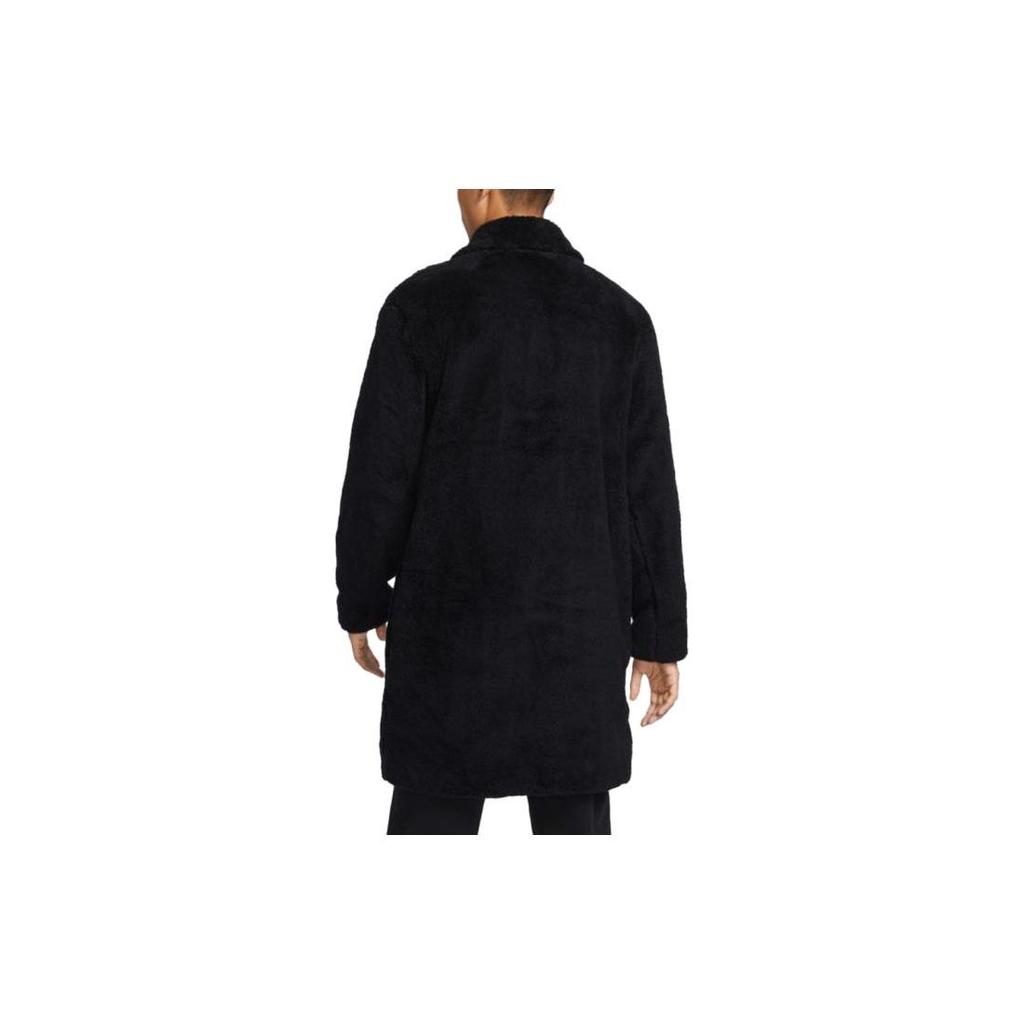 Nike Solid Color James Coral Fleece Spliced Single-Breasted Casual Jacket Men Jacket Black FB7120-010