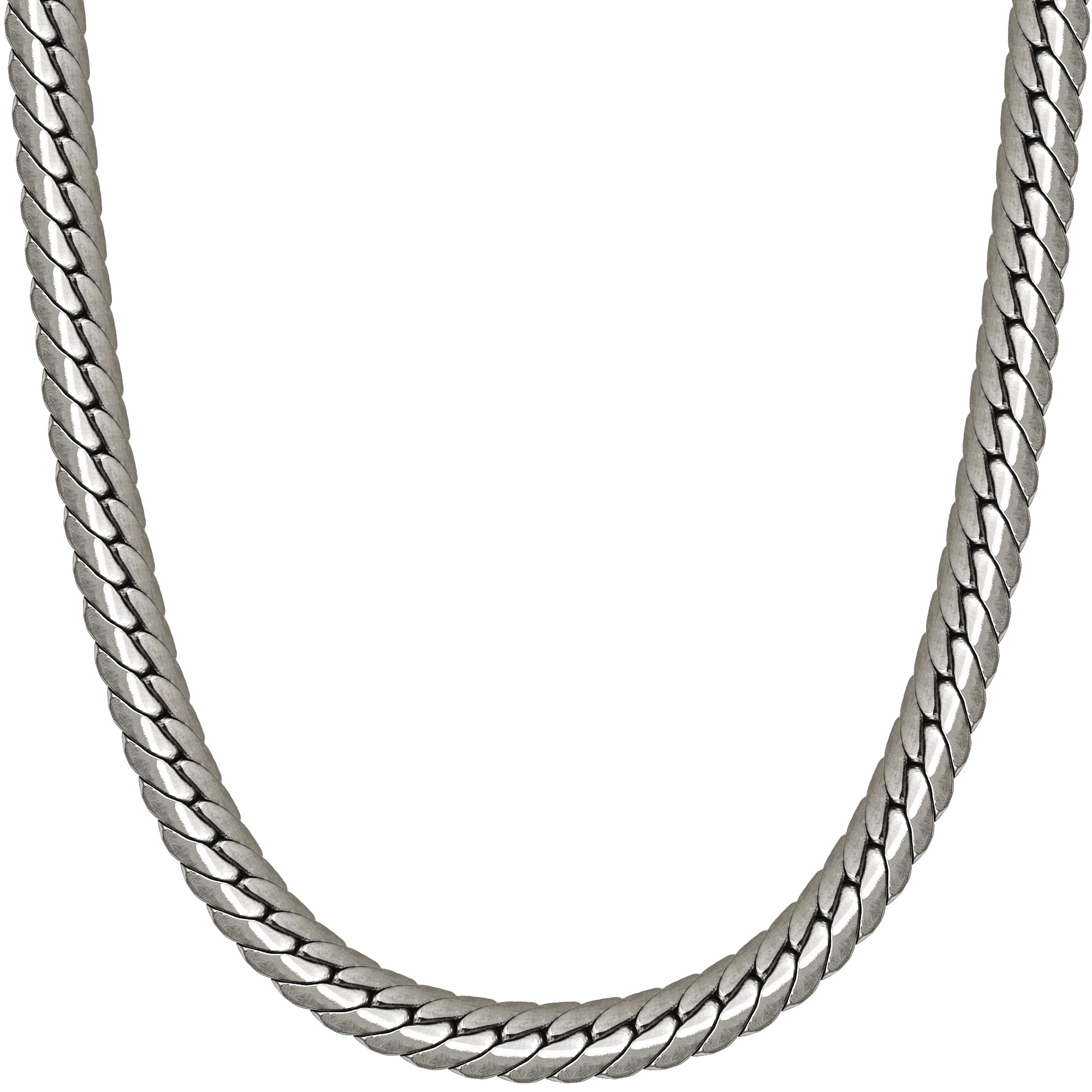

Phiten [Limited Edition] Hirakihei Titanium Necklace, 40-60cm Long (40cm), 5.5mm Wide Chain, Men s, Made in Japan, Pure Titanium, Sports, Health