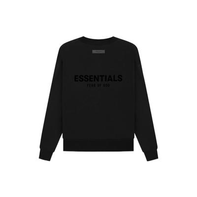 Fear of God Essentials Felpa Unisex Girocollo in Pile SS22 Con Stampa Logo Nera FOG-SS22-994