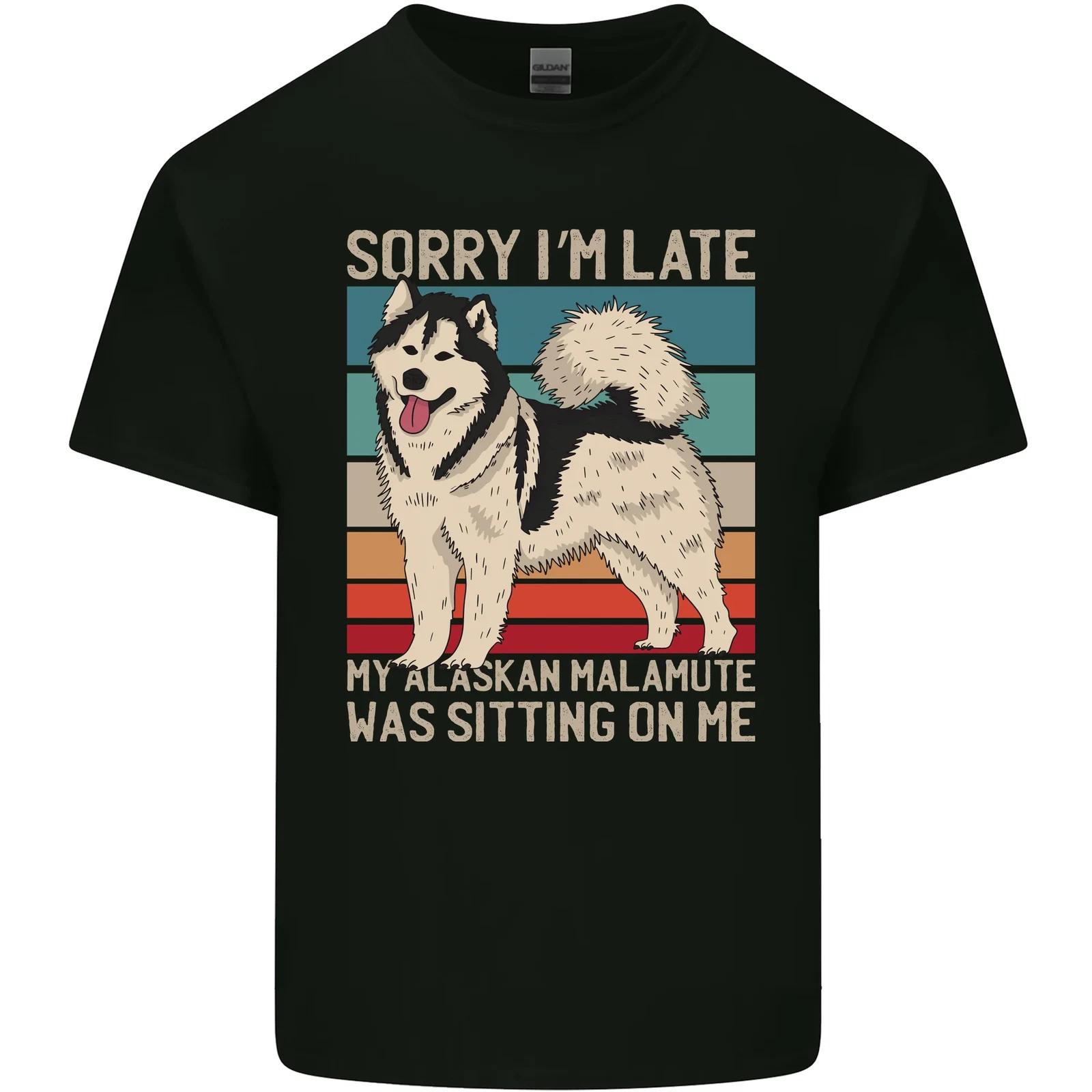 Alaskan Dog Sorry I m Late Kids T-Shirt Childrens 2XL