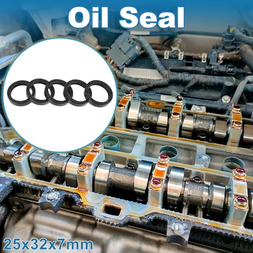 A ABSOPRO Oil Seal TC Seal Ring Rotary Shaft Seal 25x32x7mm High Pressure Nitrile Rubber Black 5pcs