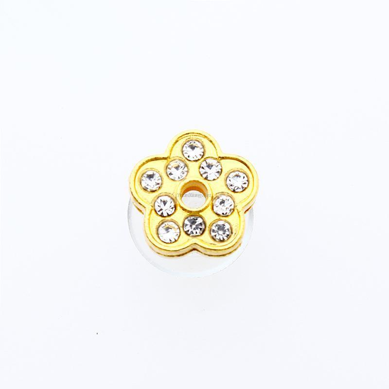 1Pcs Gold Letters Metal Shoe Charms Crystal Diamond Alloy Charms Shoes Accessories Buckle High Quality Shoes Decoration