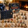Halloweenská domácí dekorace 24denní adventní kalendář 2026 Mini figurky skotského kravského/koňského/psího Vánoční odpočet Sváteční krabičkový kalendář 2D akryl