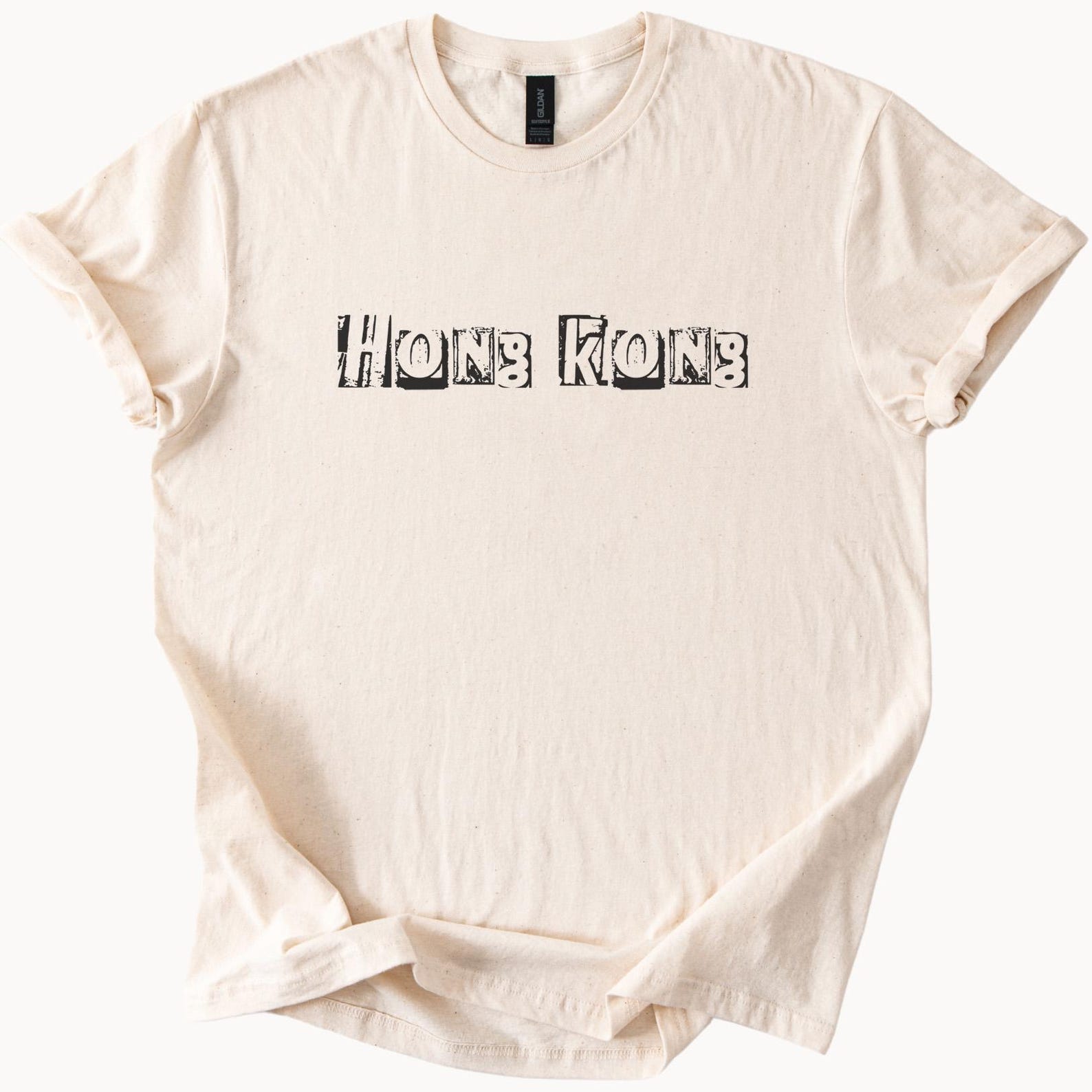 Hong Kong Graphic T Shirt Distressed Block Letter City Name Tee Unique Hong Kong Shirt Cool Travel Souvenir Hong Kong Gift Top 100