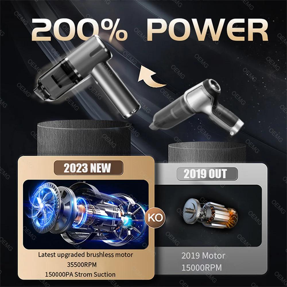 CENRR 120000PA Mini Car Vacuum Cleaner Portable Wireless Hand Held Cleaner for Home Appliance Powerful Cleaning Machine