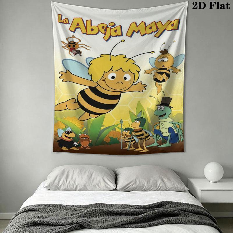 Maya the Bee Wall Tapestry Aesthetic Wall Hanging Printed Fabric Blanket Decorative Tapestries for Bedroom Living Room Home Decor