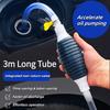 Manual Fuel Transfer Pump with 3m Long Hose Hand Siphon Pump Integrated Non-Return Valve for Oil Gasoline Liquid Transfer