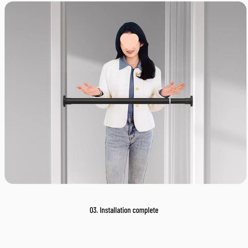 Telescopic Clothes Drying and Curtain Rod: For Bedroom, Bathroom, Wardrobe, Balcony, and Shower. Sturdy, Thickened Design Supports Heavy Garments.